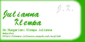 julianna klempa business card